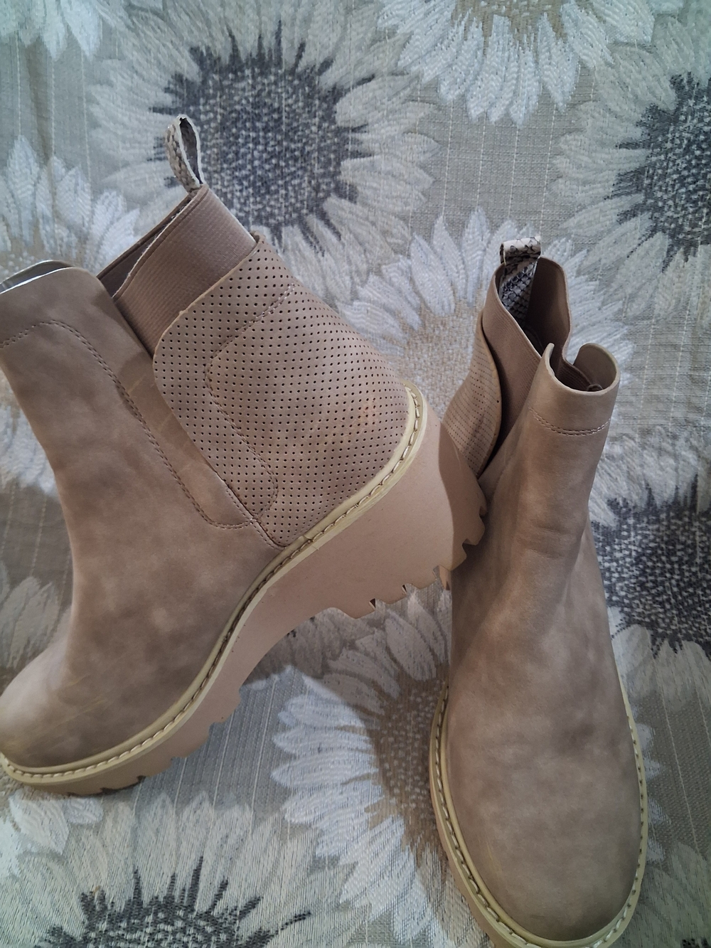 Taupe Platform Chelsea Booties - Women's Ankle Boots